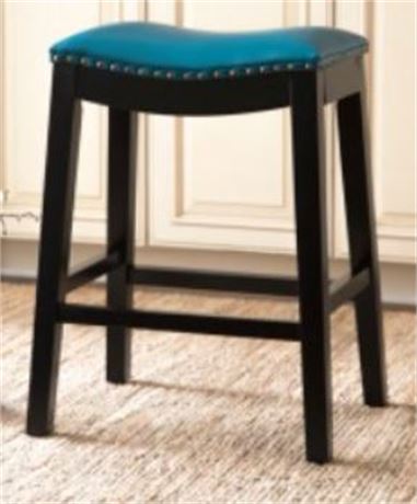 Abbyson Living Mia Bonded Leather Saddle 26 in. Counter Stool