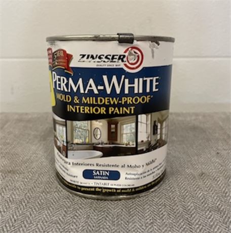 Zinsser Mildew Proof Interior Paint Satin White 1 Qt