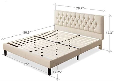 Zinus Misty 42 Upholstered Platform Bed, King