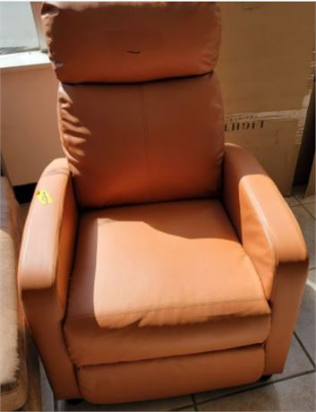 Smilemart Reclining Leather Bonded Theater Chair, Burnt Orange
