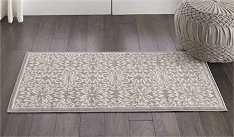 Nourison Floor Coverings Jubilant 2' x 4' Small Grey Floral