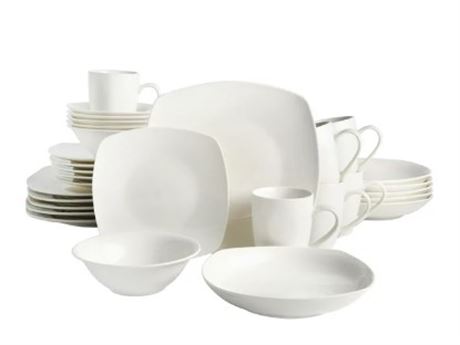 Gibson Home Liberty Hill 30 piece dinnerware set, white