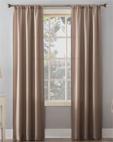 Lot of (3) Mainstays Textured Curtain Panel, Taupe, 38"x84"