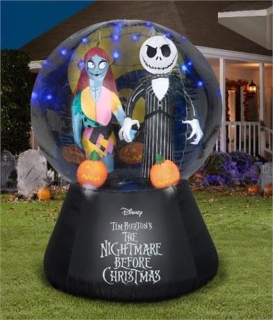 Airblown Inflatables Light Show Airblown Jack Skellington and Sally Snow Globe