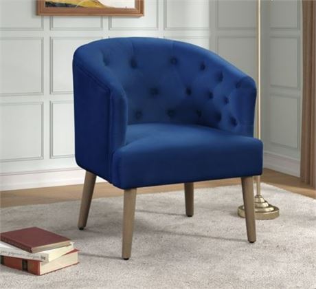 Better Homes and Gardens Tufted Barrel Back Accent Chair, Cobalt Blue