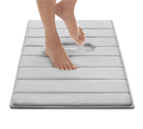 Micro Dry Memory Foam HD Bath mat, gray, 17"x24"
