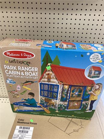 Melissa and Doug Let's Explore Park Ranger Cabin and Boat Play Tent Activity Set