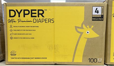 Dyper Ultra Premium Diapers, Size 4, 100 ct