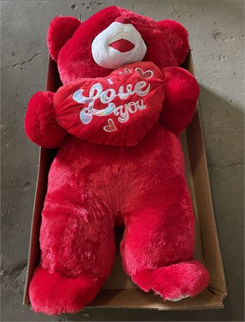 Red XL "I Love You" teddy bear