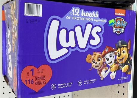 Luvs Paw Patrol, Size 1, 116 ct diapers
