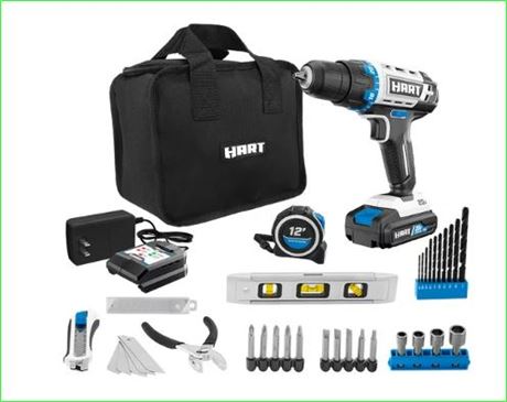 HART 20V  Cordless 36p 3/8-inch Drill/Driver & 10in  Storage Bag