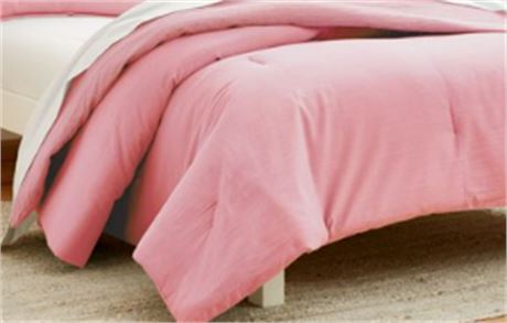 Gap Home Washed Denim Organic Cotton Comforter set, TWIN, Pink