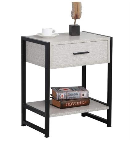 DX-328A sogesfurniture Nightstand Bedroom Side Table, gray