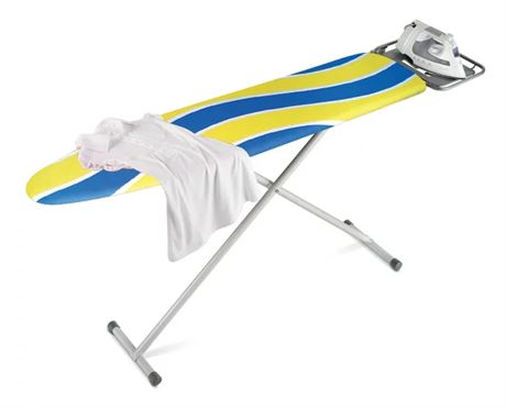 Honey Can Do, Blue/Yellow Wave Full Size Ironing Board