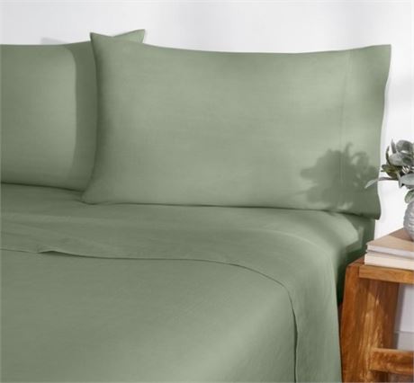 Gap Home Washed Chambray Sheet Set, Green, QUEEN