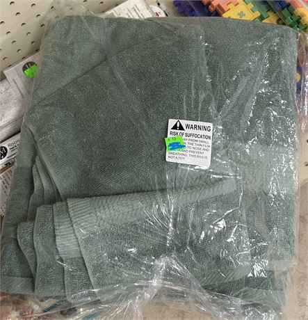 6 piece Towel set, 2 bath, 2 hand, 2 wash, green