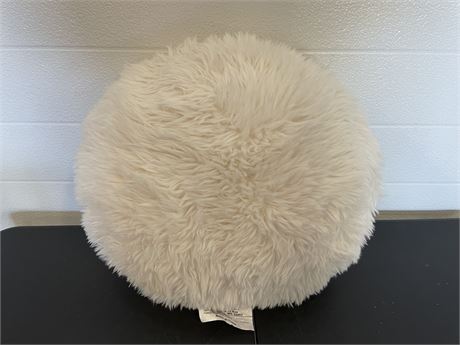 Round Faux Fur Round Christmas Throw Pillow Ivory - Threshold™