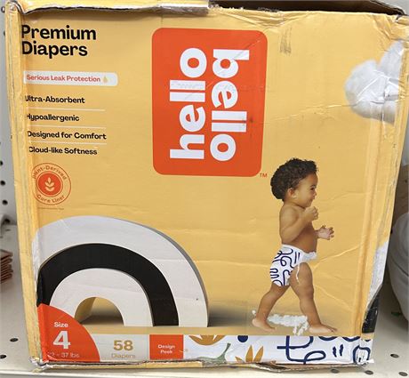 Hello Bello Diapers, Size 4, 58 Count