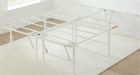 Mainstays High Profile Foldable White Bed Frame, FULL