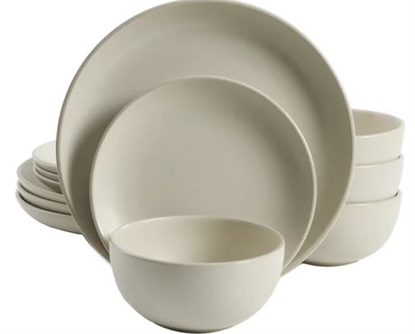 BHG Zuri 12 pc dinnerware set, cream