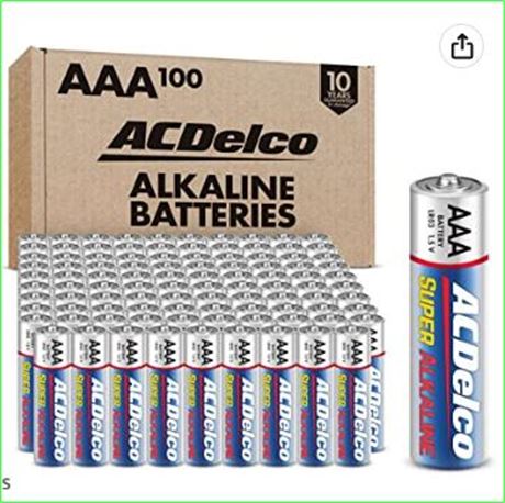 ACDelco AA Batteries, Super Alkaline AA Battery, 100-Count