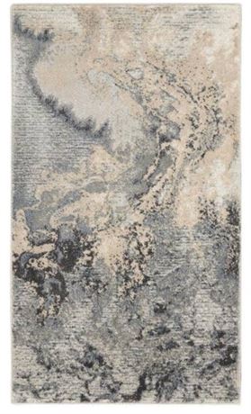 Nourison Maxell Contemporary Abstract Grey 3 x 5 Area Rug, Plush, Bedroom, Kitch