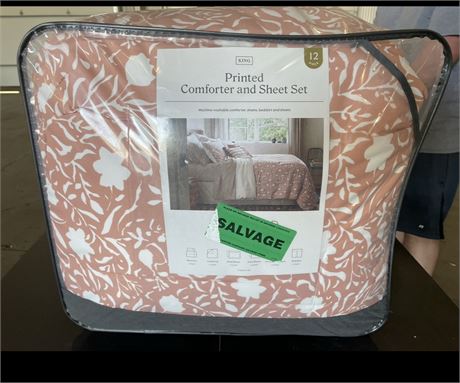Brianca 12pc Printed Comforter set, King