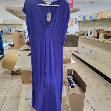 Sophia Vergara Woven Front Dress, Purple, Large