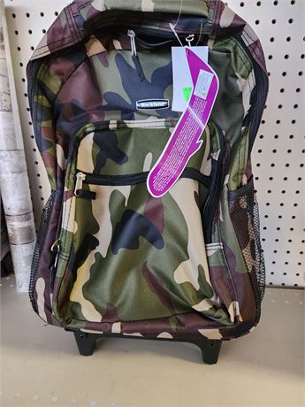 Rockland Camo Rolling Backpack