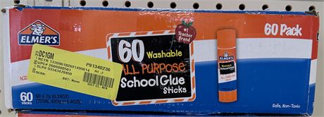 Elmers All Purpose School Glue Sticks, Washable, 7 Gram, 60 Count