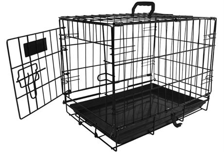 Elevon BalanceFrom Foldable Double Door Dog Crate with Leak-Proof Tray, 18 inch