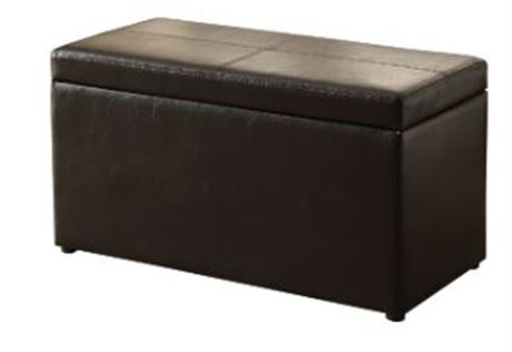 Better Homes and Gardens 30 inch Hinged Ottoman, Dark Brown