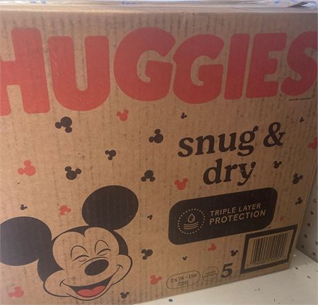 Huggies Size 5 diapers, 156 count