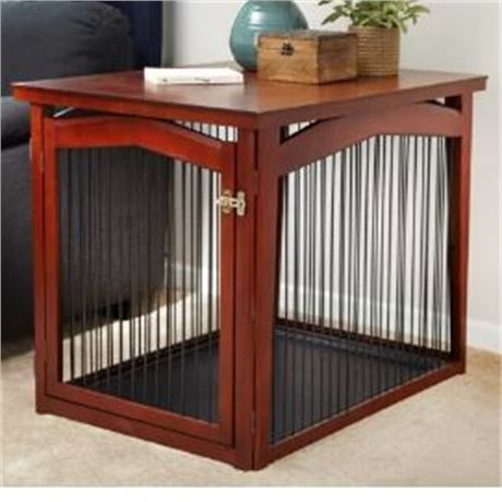Merry Products 2-in-1 End Table Dog Crate and Gare, Small 32L