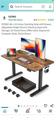 Fezibio adjustable height standing desk, 48x24
