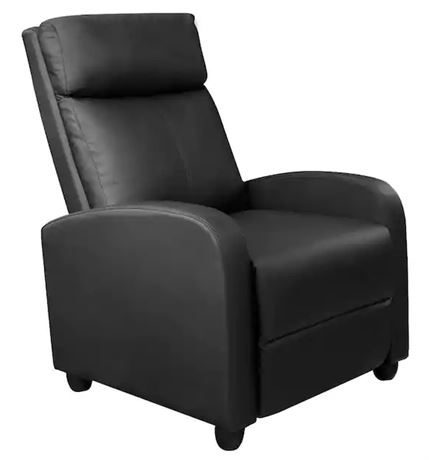 Lacoo Home Theater Recliner with Padded Seat and Backrest, Black