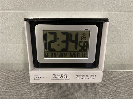 Digital Atomic Calendar Black Desk Alarm Clock