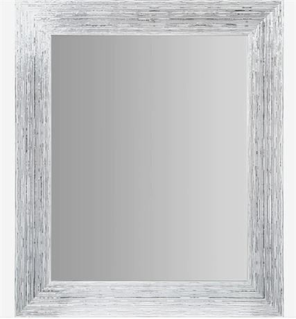 Pinnacle  21.38-in W x 25.5-in H White Framed Wall Mirror
