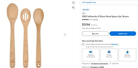 OXO Softworks 3-Piece Wood Spoon Set, Brown