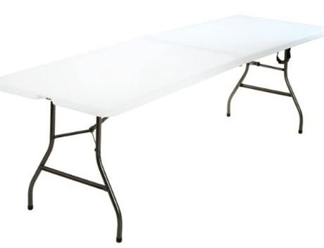 Cosco 8 foot fold in half table, White