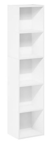 Furinno 5 tier open Bookshelf, white