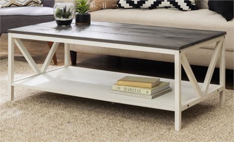 Natalee Gray and White Coffee Table