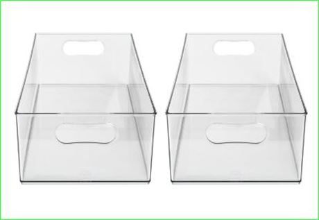 The Home Edit XL Bin, Pack of 2, Clear Plastic Storage Bin