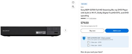 Sony BDP-S3700 Full HD Steaming Blu-ray DVD Player with built-in Wi-Fi, Dolby Di