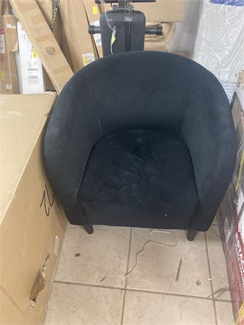 Black Microfiber Club Chair, Black
