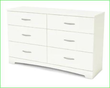 South Shore 6 drawer dresser, white