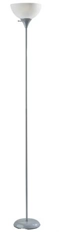 Mainstays 71" Floor Lamp Silver with White Shade