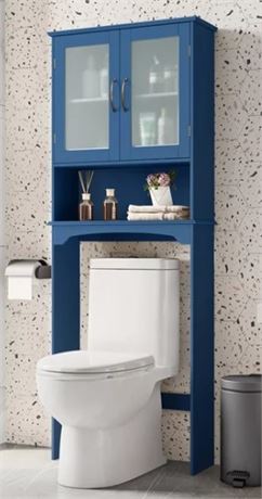 Yaheetech Bathroom Floor Cabinet, Navy Blue