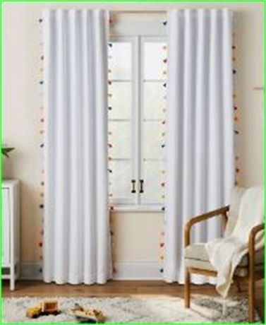 Pillowfort 42"x84" Tassle White Blackout Curtain panel