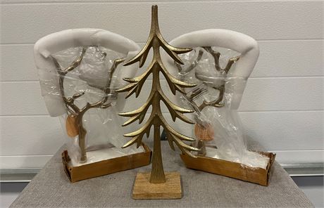 3-pc Brass Christmas Decoration's